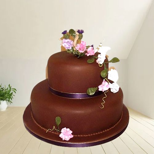 2 tier Gold Drip Cake with Chocolates - Karen's Cakes-nextbuild.com.vn