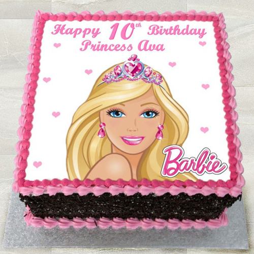 Heavenly Egg Less Barbie Photo Cake for Kids