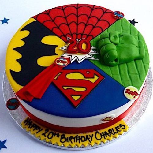 Tempting Kids Special Super Hero Egg less Cake