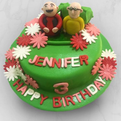 Devilishly Good Motu Patlu Fondant Cake for Kids