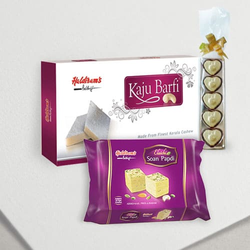 Haldirams Soan Papdi with Kaju Katli N Chocolates