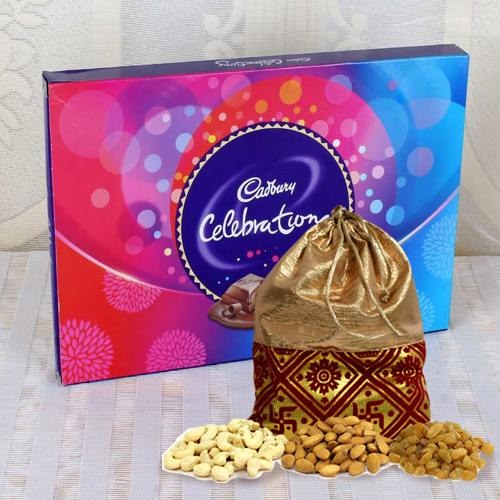 Scrumptious Cadbury Celebrations Pack with Dry Fruits Potli