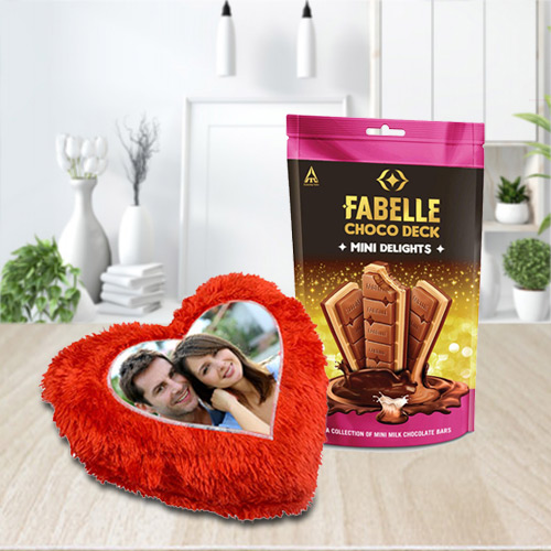 Premium ITC Fabelle Mini Delight Chocolate with Personalized Cushion
