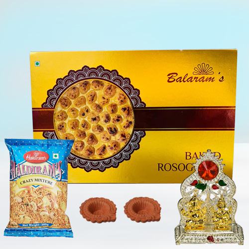 Finest Balaram Mullick Baked Rasogulla with Mixture n Religious Mandap