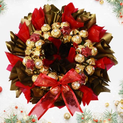 Stunning Christmas Wreath Full of Handmade Chocolates