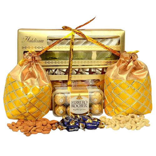 Haldiram Sweets with Dry Nuts n Ferrero Rocher Hamper