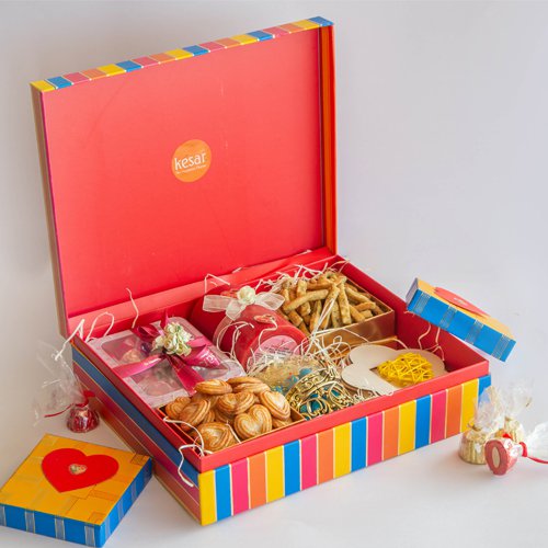 Lovely Box of Heart Cookies with Chocolates N Assortments