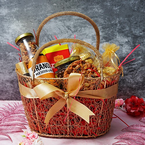 Luxurious Munchies N Chocolates Mothers Day Basket Hamper