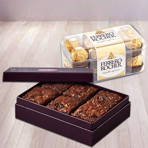 Delectable Brownies with Ferrero Rocher Chocolates