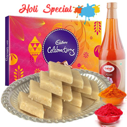 Kaju Katli with Thandai and Cadburys Celebration