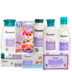 Exclusive Combo of Baby Care Items with Teddy from Himalaya