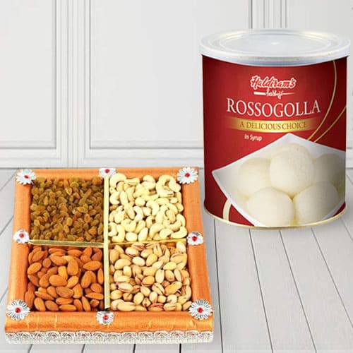 Haldirams Rasgulla with Assorted Dry Fruits Combo