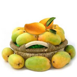 Good Quality Mangoes decorated in Basket