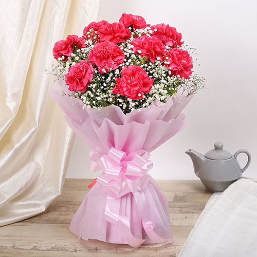 Admirable Pink Carnations Bouquet