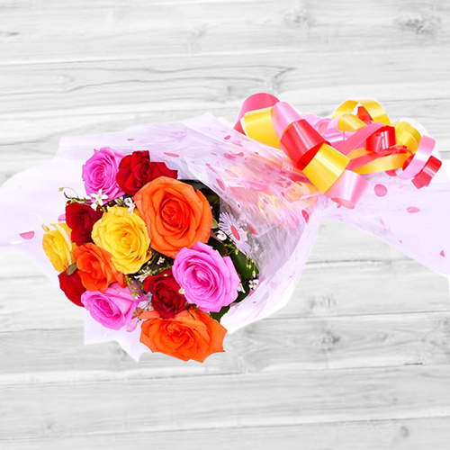 Mesmerizing Colorful Roses Bunch