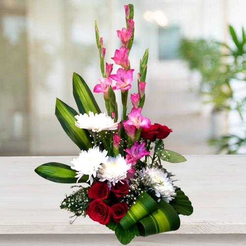 Cheerful Mixed Flowers Arrangement