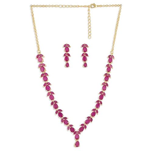 Precious Ruby Necklace N Earrings Set