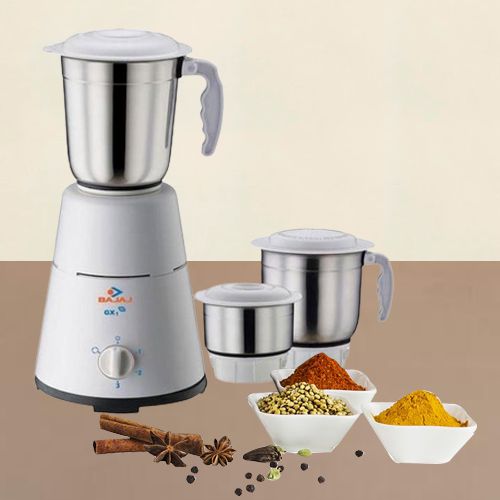 Graceful Bajaj White Color Mixer Grinder with 3 Jars