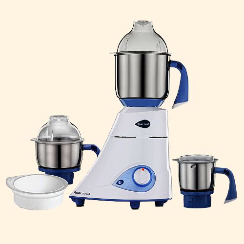 Enticing Preethi 3 Jars N Flexi Lid Mixer Grinder in Blue n White