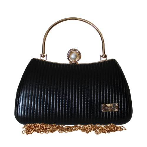 Flattering Ladies Party Purse with Striped Embossed Design