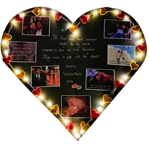 Amazing Lit Up Heart of Personalized Photos n Messages