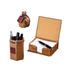 Leather Desktop Accessory Set 2