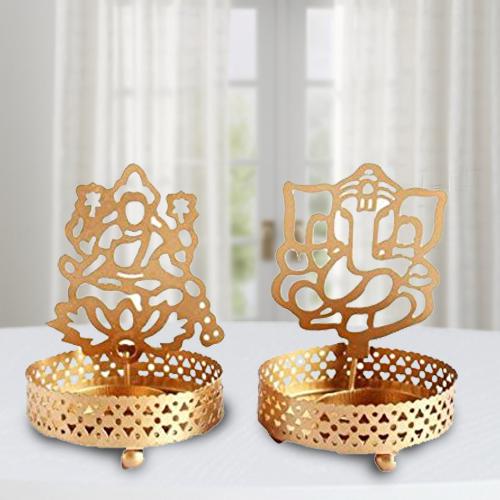 Exclusive Ganpatiji and Laxmiji Tealight Candle Holder