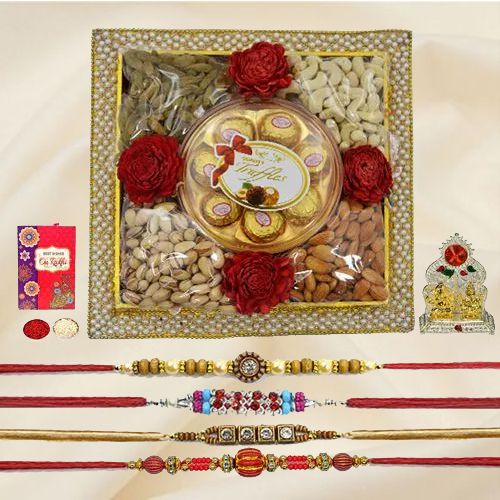 Designer Rakhi Pact with Dry Fruits