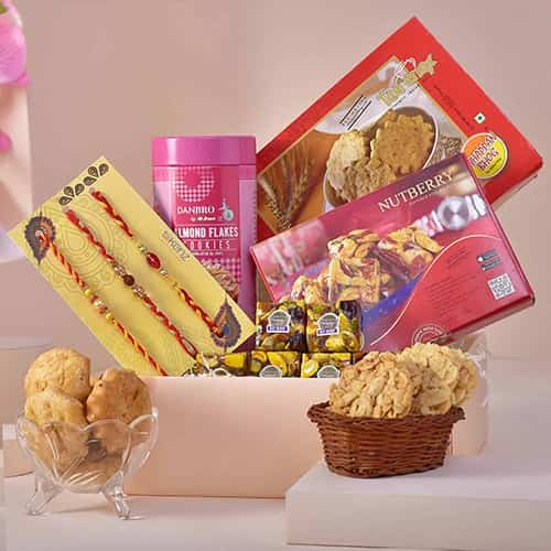 Triple Rakhi Gourmet Hamper