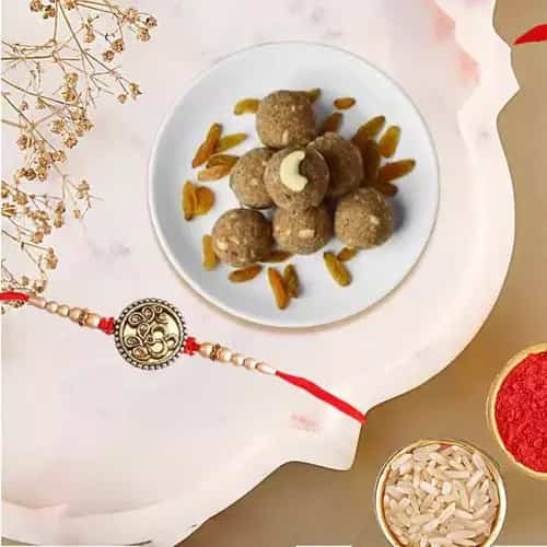 Astonishing Rakhi with Besan Laddoo