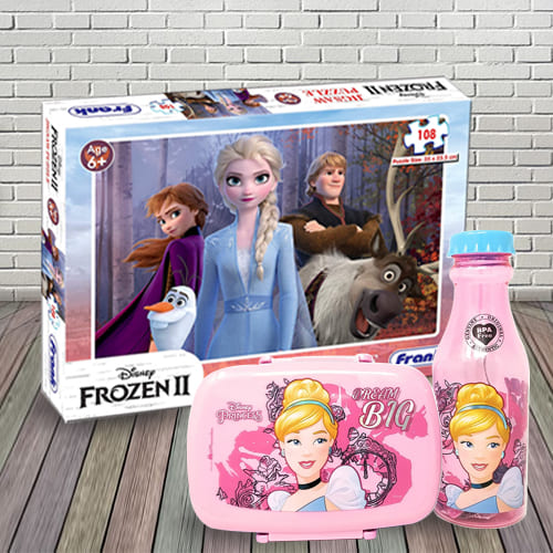 Amazing Lunch Box with Sipper Bottle n Puzzle Combo