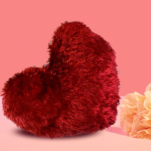 Red Furry Heart Gift