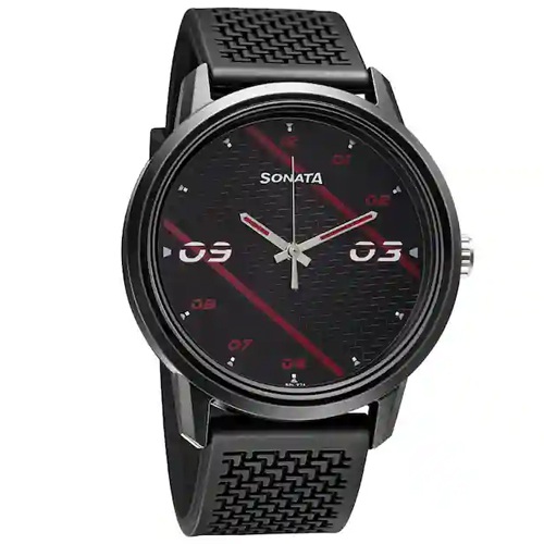 Dashing Sonata Volt Black Dial Watch for Men