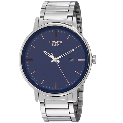 Charismatic Sonata Sleek Analog Blue Dial Mens Watch