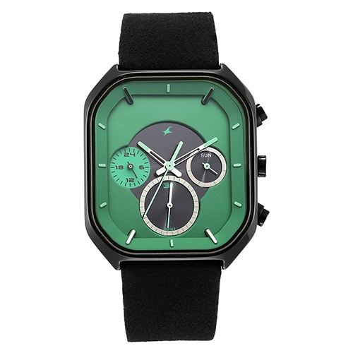 Trendsetting Fastrack After Dark Analog Green Dial Mens Watch