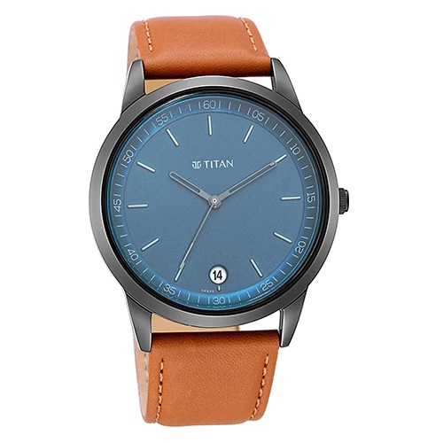 Inspiring Titan Analog Workwear Mens Watch with Blue Dial