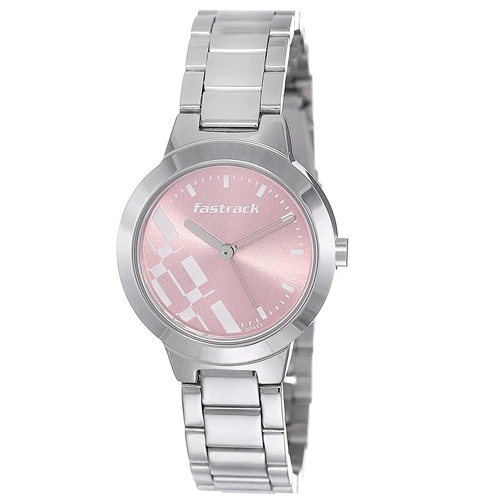 Dashing Fastrack Pink Dial Analog Womens Watch